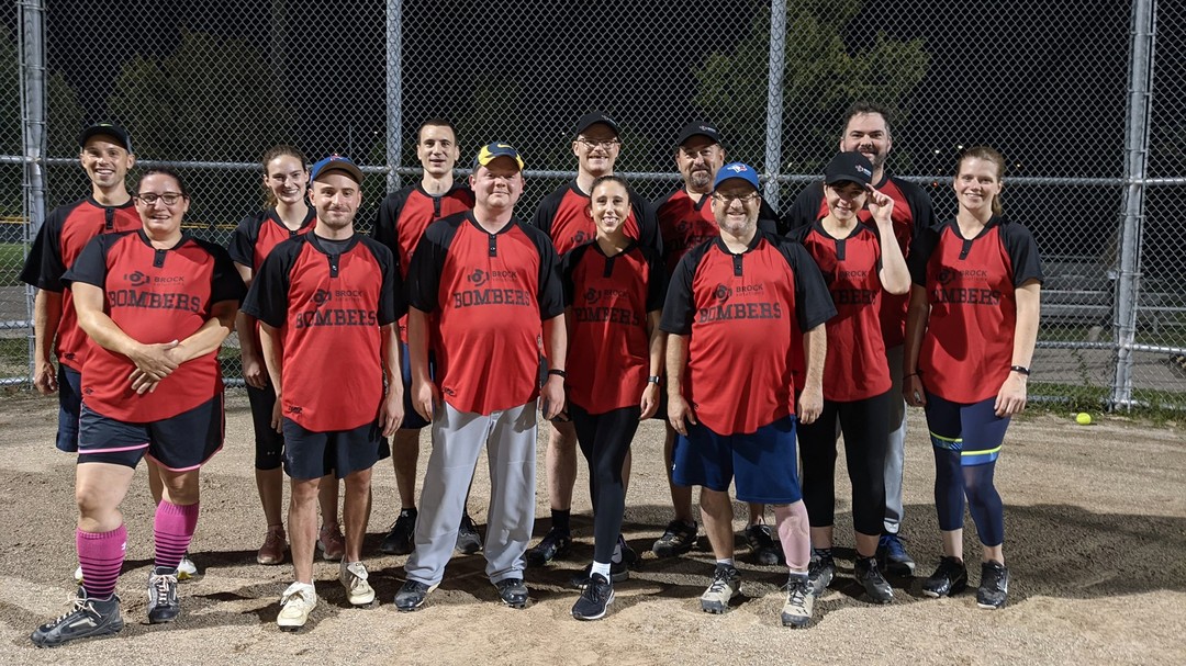 Our Brock Slow pitch team, The Brock Bombers, closing out their season last week. Everyone had a great season and we are looking forward to next year. #LifeatBrock #WorkHardPlayHard